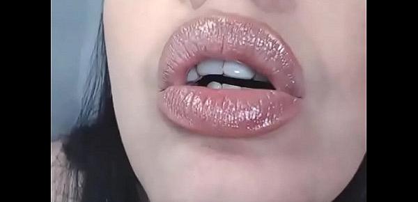  Up close cum on my lips
